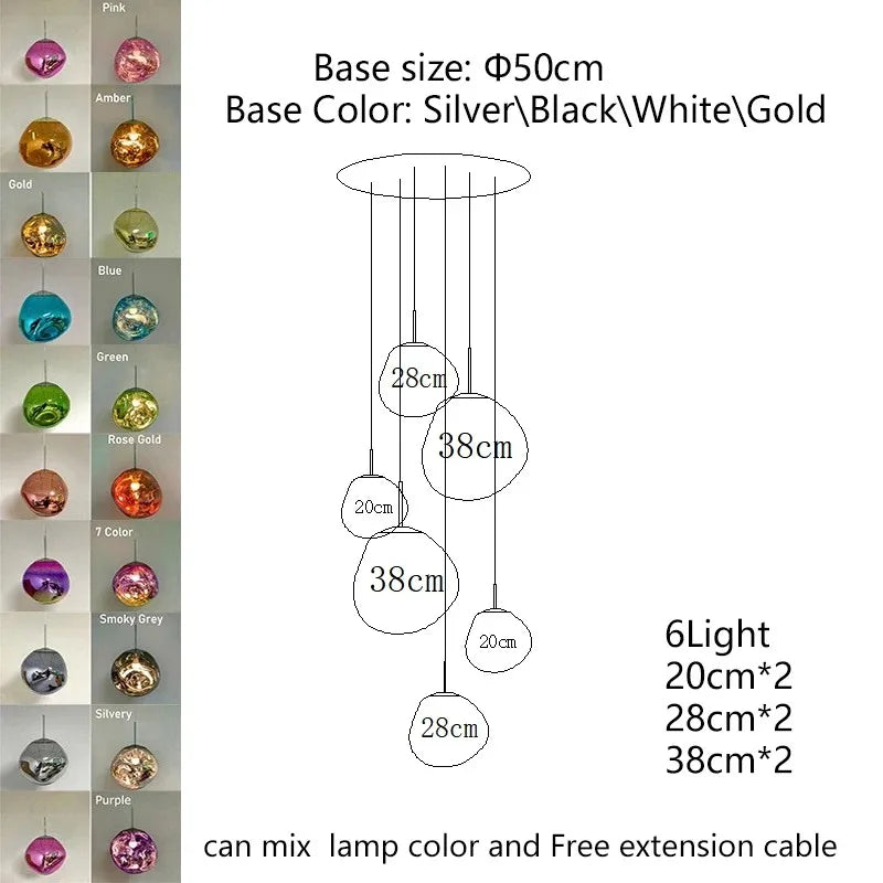 Nordic LED PVC Pendant Light Lava Home Decoration Living Room