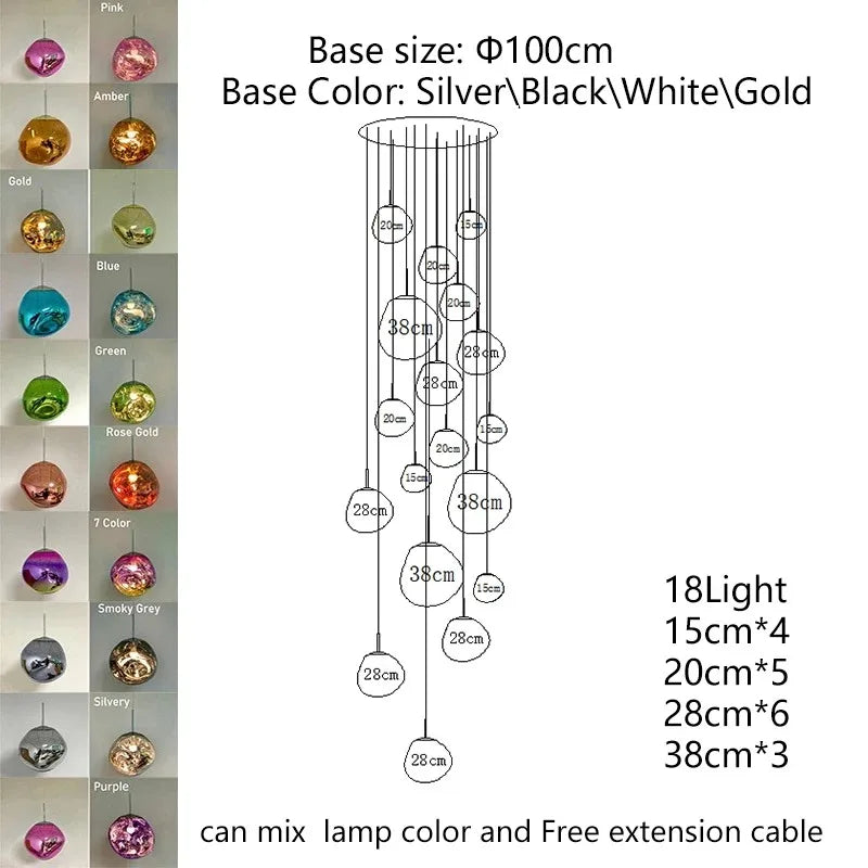 Nordic LED PVC Pendant Light Lava Home Decoration Living Room