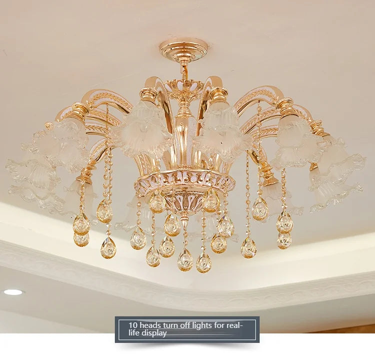 European Style Living Room Pendant Light Simple And Luxurious Dining Room Bedroom Main Light Facing Downwards New Crystal Light