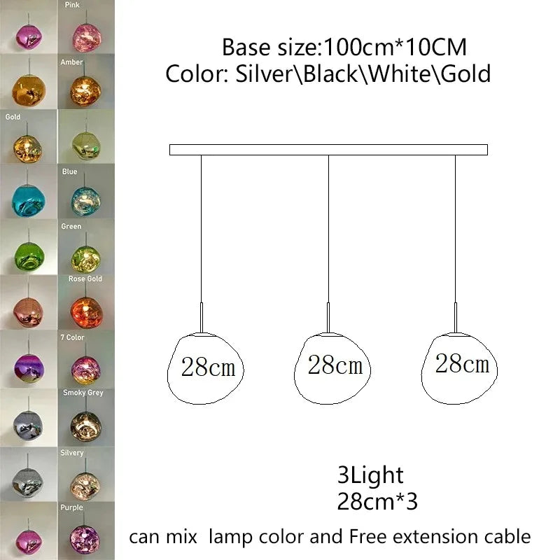 Nordic LED PVC Pendant Light Lava Home Decoration Living Room