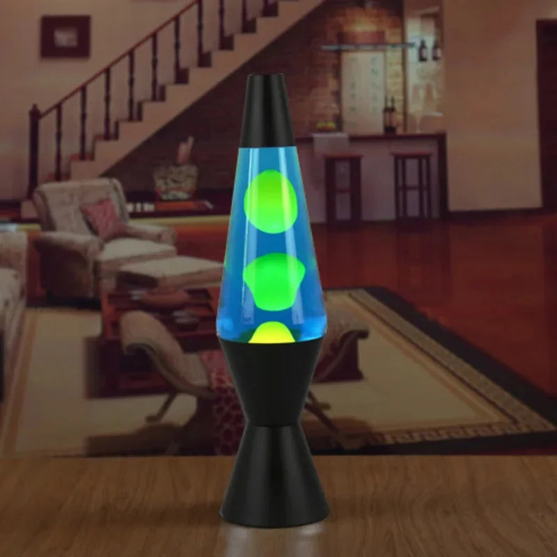 Lava Lamp Volcano Cone Bottle Floating Jellyfish Night Light