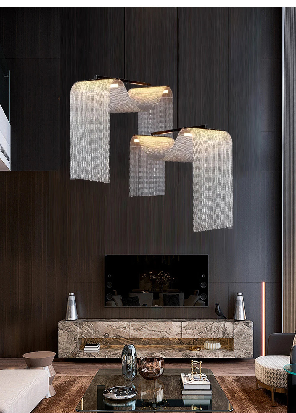 Living Room High Ceiling Home Deco Ideal Pendant Lights Modern