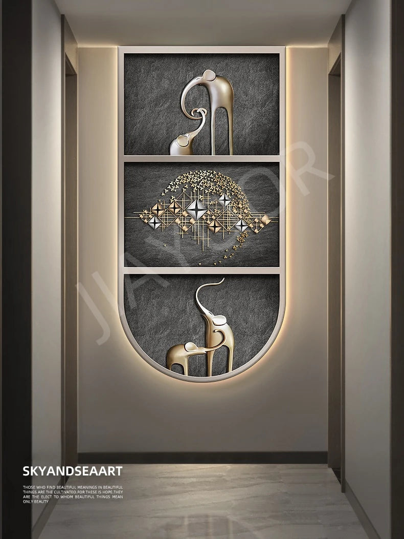 Living Room Entrance Painting Mural Light Elephant
