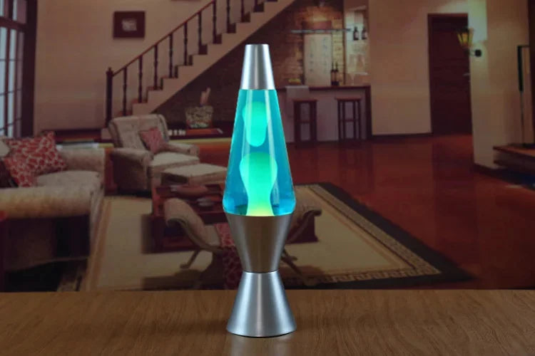 Lava Lamp Volcano Cone Bottle Floating Jellyfish Night Light