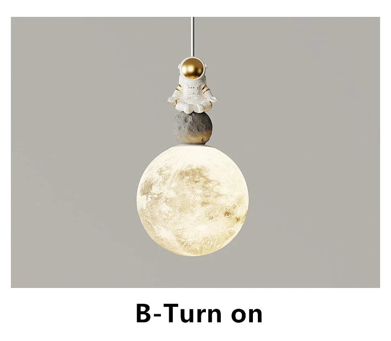 Bedside Pendant Lights Minimalist Modern TV Background Wall Light Lunar Astronaut Children&