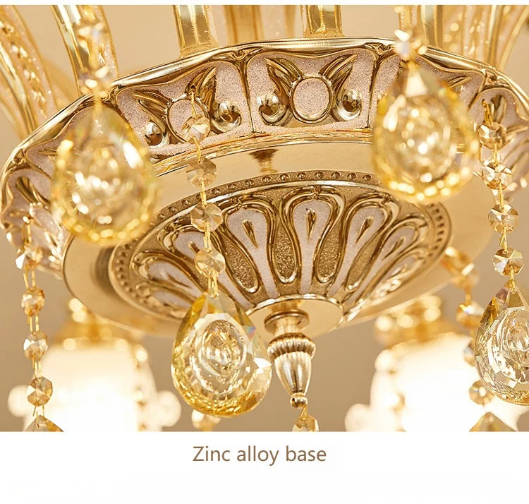 European Style Living Room Pendant Light Simple And Luxurious Dining Room Bedroom Main Light Facing Downwards New Crystal Light