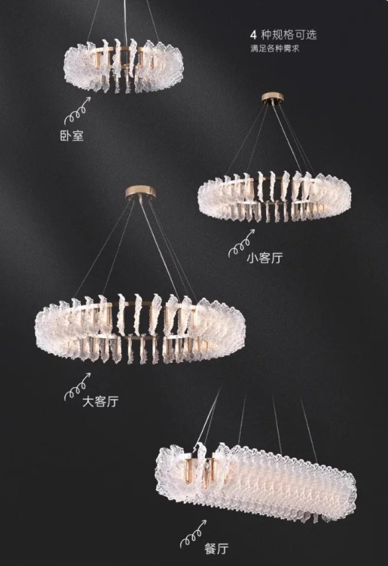 French light luxury living room chandelier duplex staircase bedroom dining room creative flower beauty salon lighting fixtures