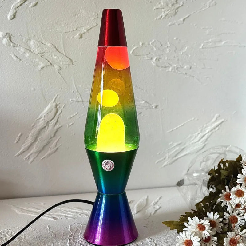 Lava Lamp Volcano Cone Bottle Floating Jellyfish Night Light