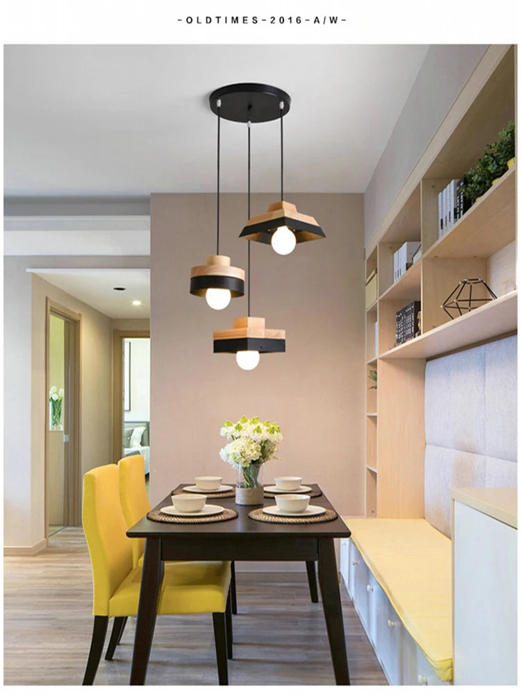 Modern Wood Chandelier Lighting for Cafe/Dining/Restaurant Interior Lights