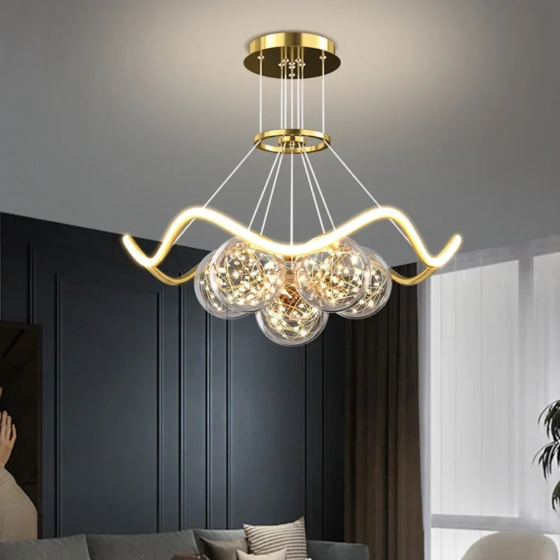 Modern Minimalist Living Room LED Chandeliers Pendant Lamps