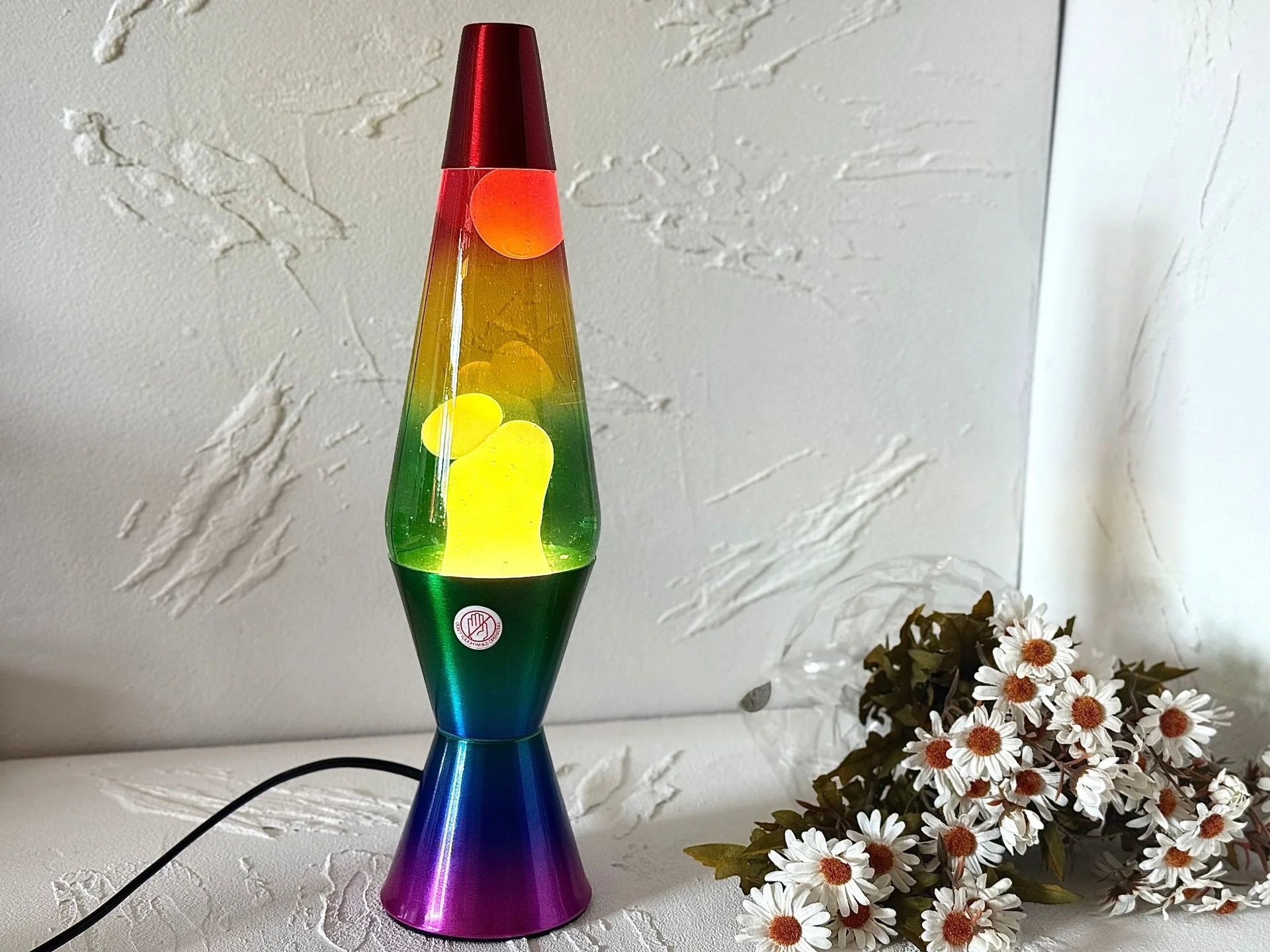 Lava Lamp Volcano Cone Bottle Floating Jellyfish Night Light