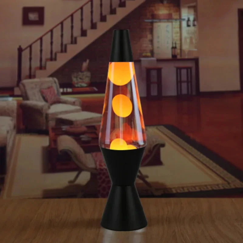 Lava Lamp Volcano Cone Bottle Floating Jellyfish Night Light