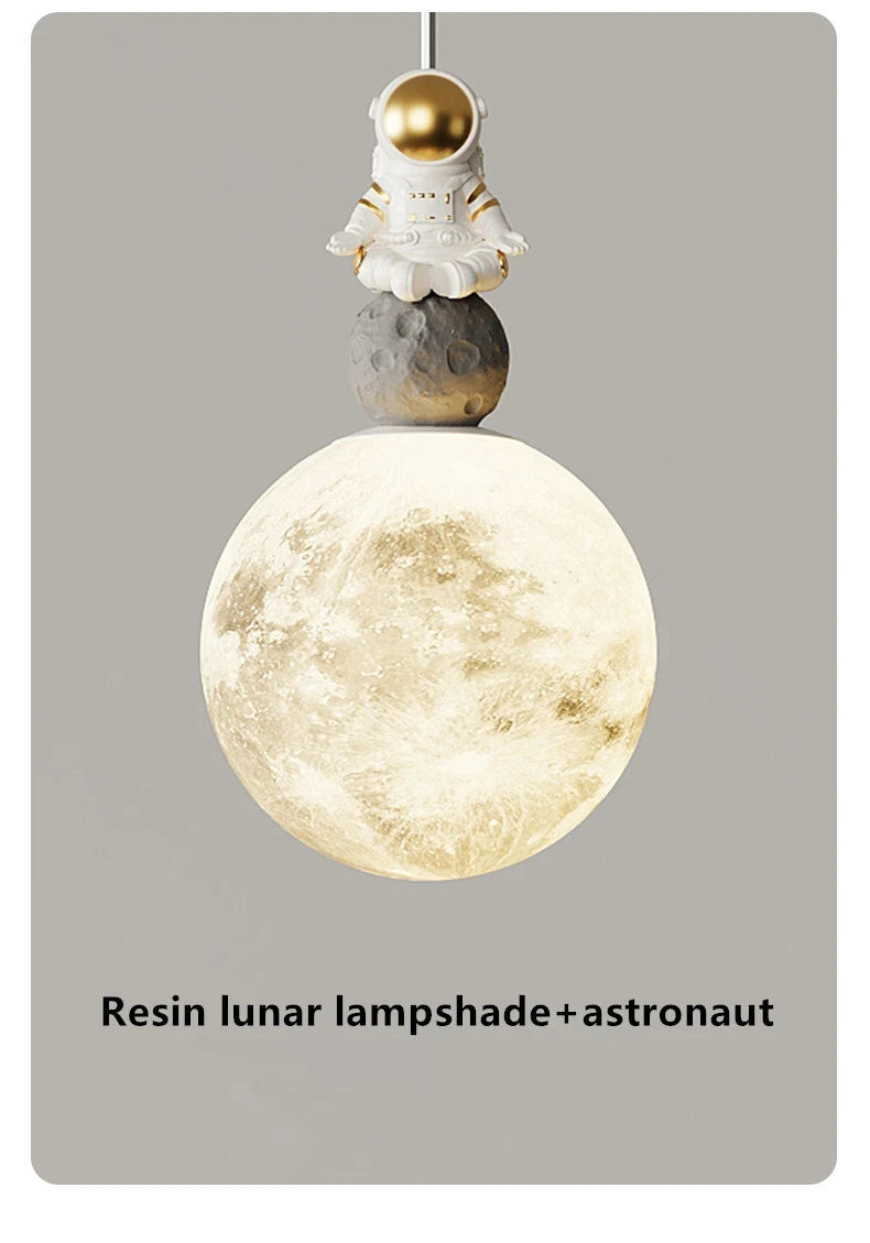 Bedside Pendant Lights Minimalist Modern TV Background Wall Light Lunar Astronaut Children&