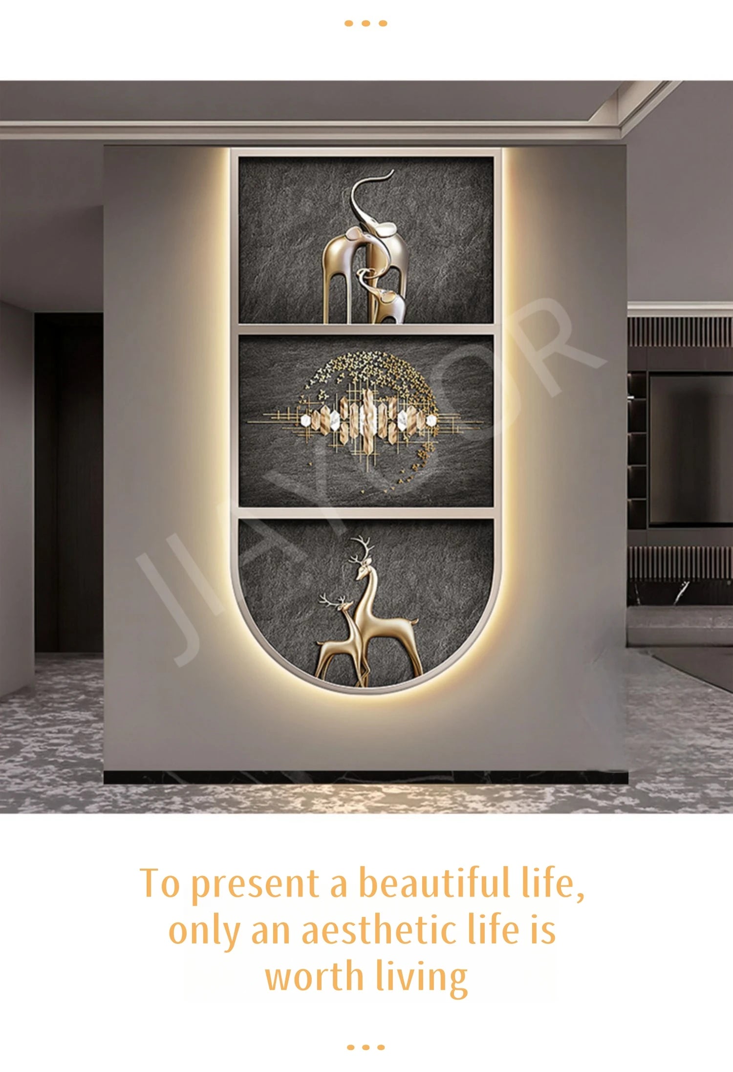 Living Room Entrance Painting Mural Light Elephant