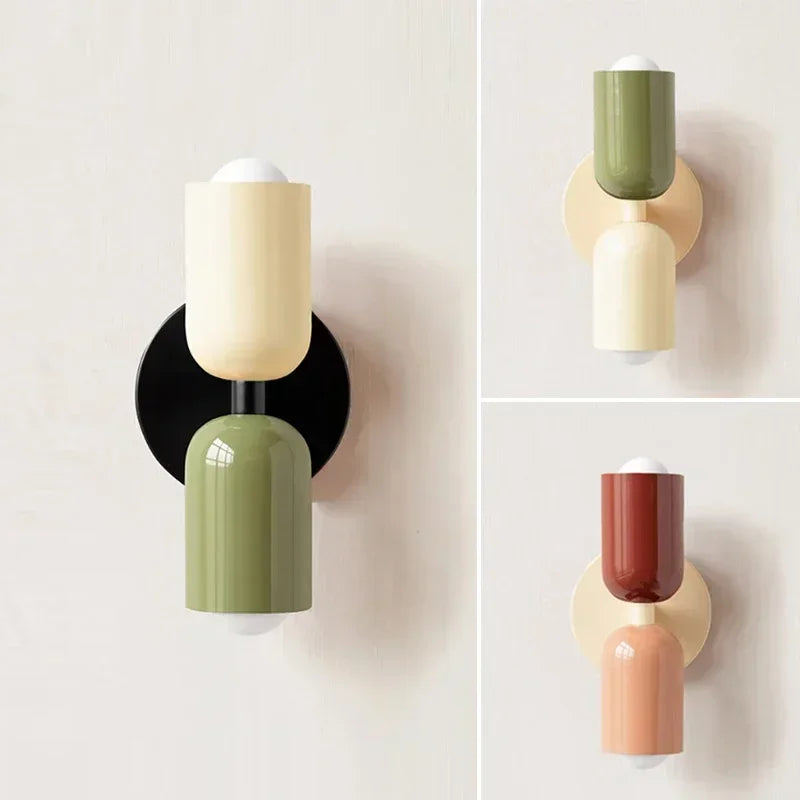 Colorful bedside wall lamp Nordic living room corridor Wall light Children&