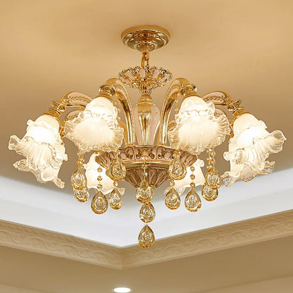 European Style Living Room Pendant Light Simple And Luxurious Dining Room Bedroom Main Light Facing Downwards New Crystal Light