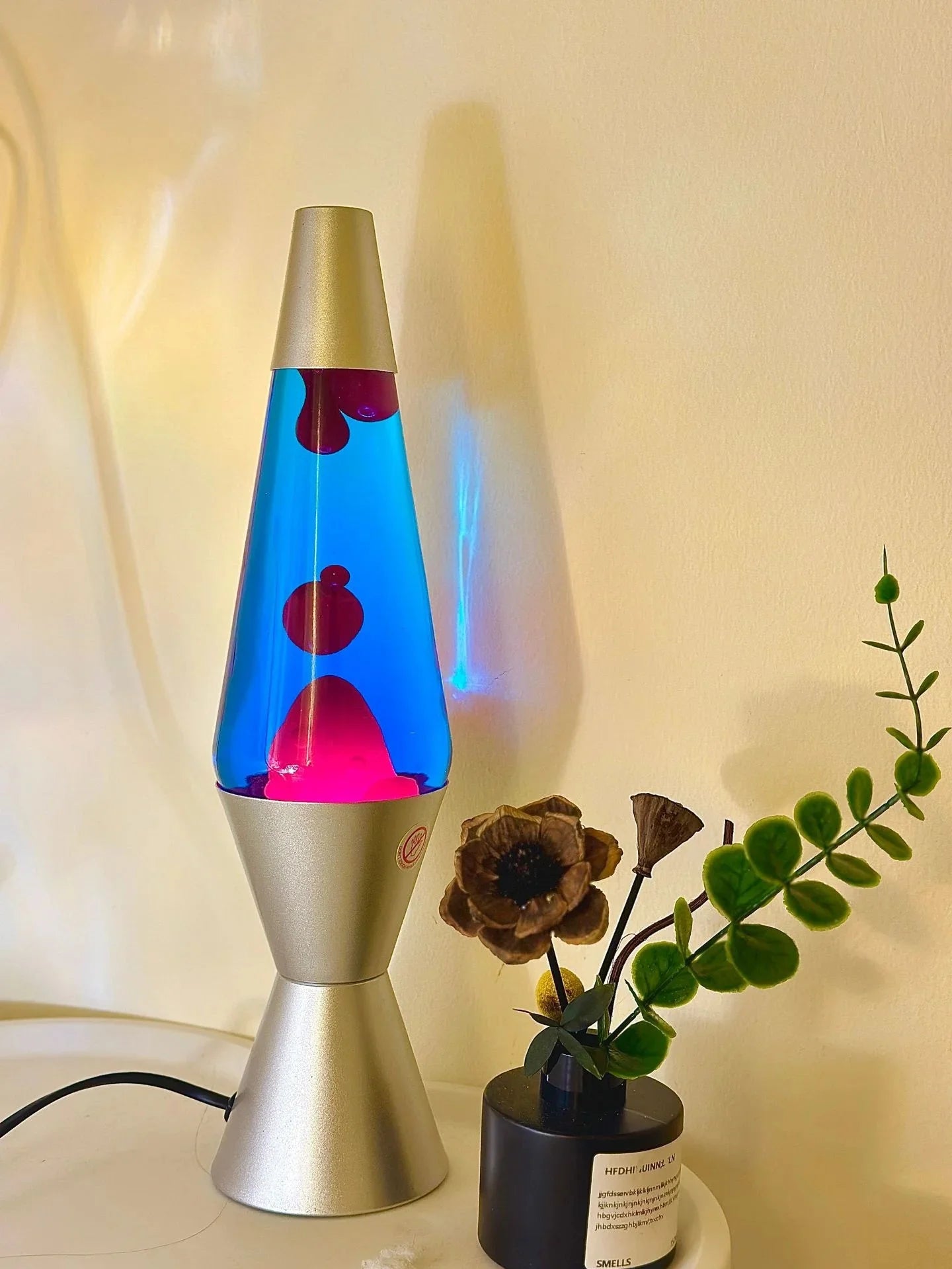 Lava Lamp Volcano Cone Bottle Floating Jellyfish Night Light