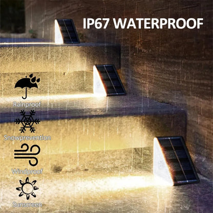 Outdoor Solar Step Lights, Warm White &amp; RGB