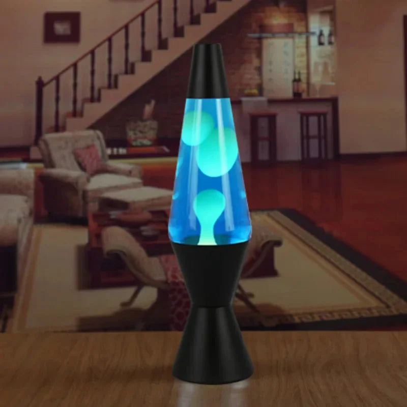 Lava Lamp Volcano Cone Bottle Floating Jellyfish Night Light