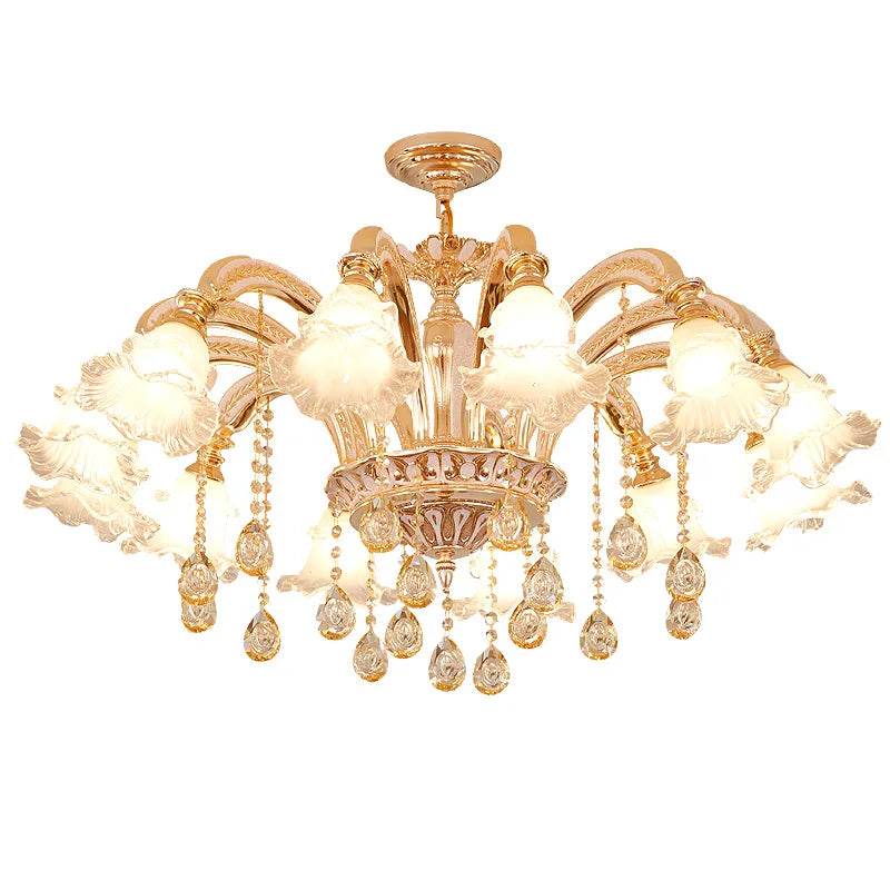 European Style Living Room Pendant Light Simple And Luxurious Dining Room Bedroom Main Light Facing Downwards New Crystal Light