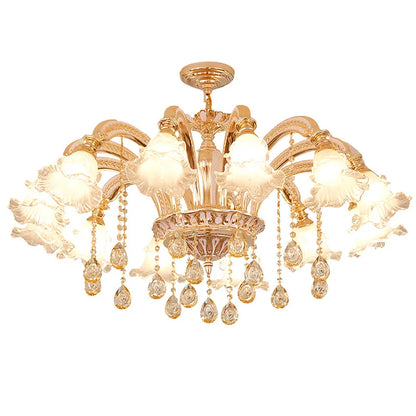 European Style Living Room Pendant Light Simple And Luxurious Dining Room Bedroom Main Light Facing Downwards New Crystal Light