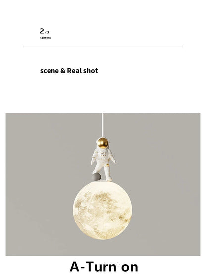Bedside Pendant Lights Minimalist Modern TV Background Wall Light Lunar Astronaut Children&