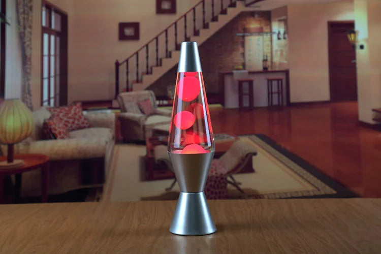 Lava Lamp Volcano Cone Bottle Floating Jellyfish Night Light