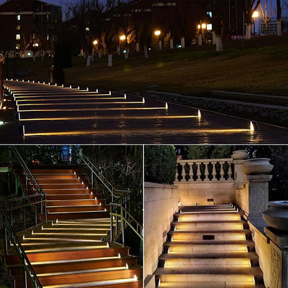 Outdoor Solar Step Lights, Warm White &amp; RGB