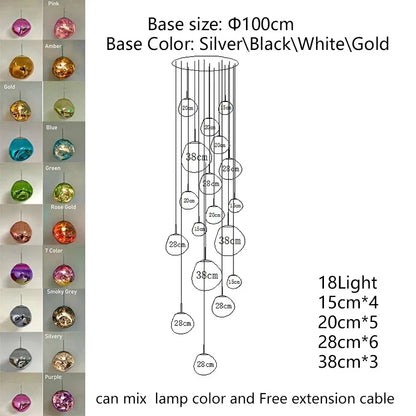 Nordic LED PVC Pendant Light Lava Home Decoration Living Room