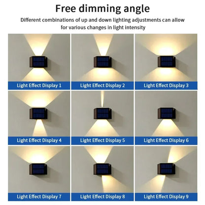 Outdoor Led Solar Light Dusk to Dawn Deck Light Garden Yard Decor Waterproof Wall Light for Garden Yard Porch Landscape Lighting