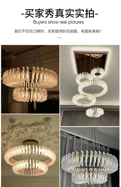 French light luxury living room chandelier duplex staircase bedroom dining room creative flower beauty salon lighting fixtures
