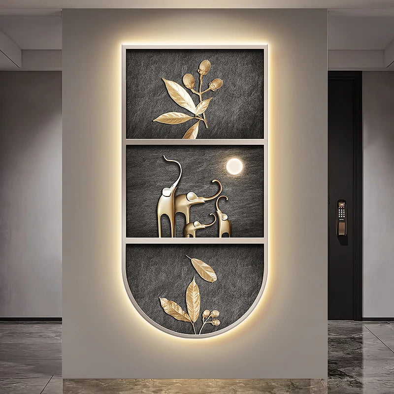 Living Room Entrance Painting Mural Light Elephant