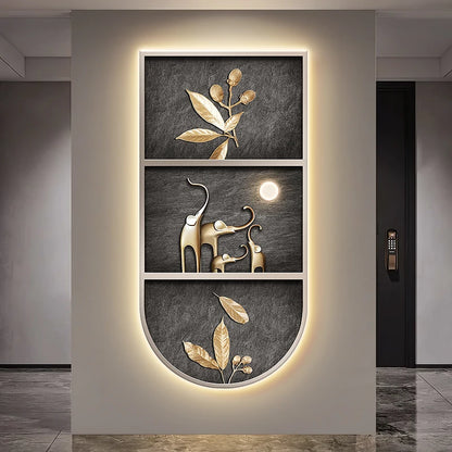 Living Room Entrance Painting Mural Light Elephant
