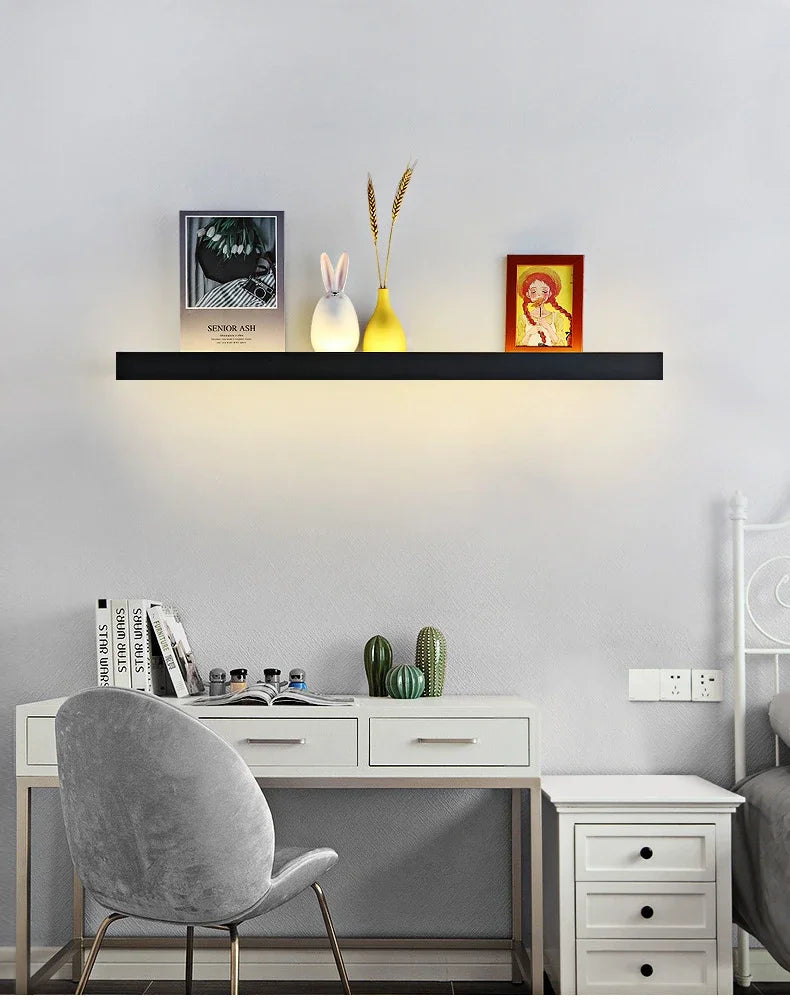 Bedroom Headboard Shelf Wall Light Nordic Modern Simple Long Strip Living Room Home Decor LED Lights Sofa Background Wall Lamp