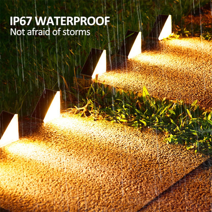 Outdoor Solar Step Lights, Warm White &amp; RGB