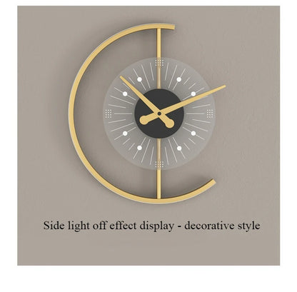 Living room light luxury creative clock wall lamp