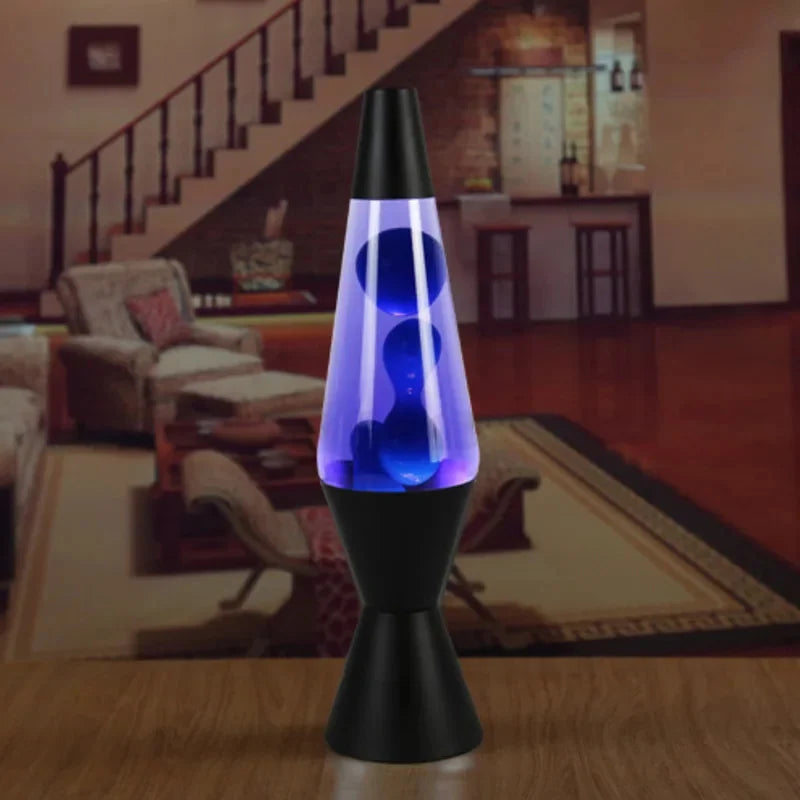 Lava Lamp Volcano Cone Bottle Floating Jellyfish Night Light
