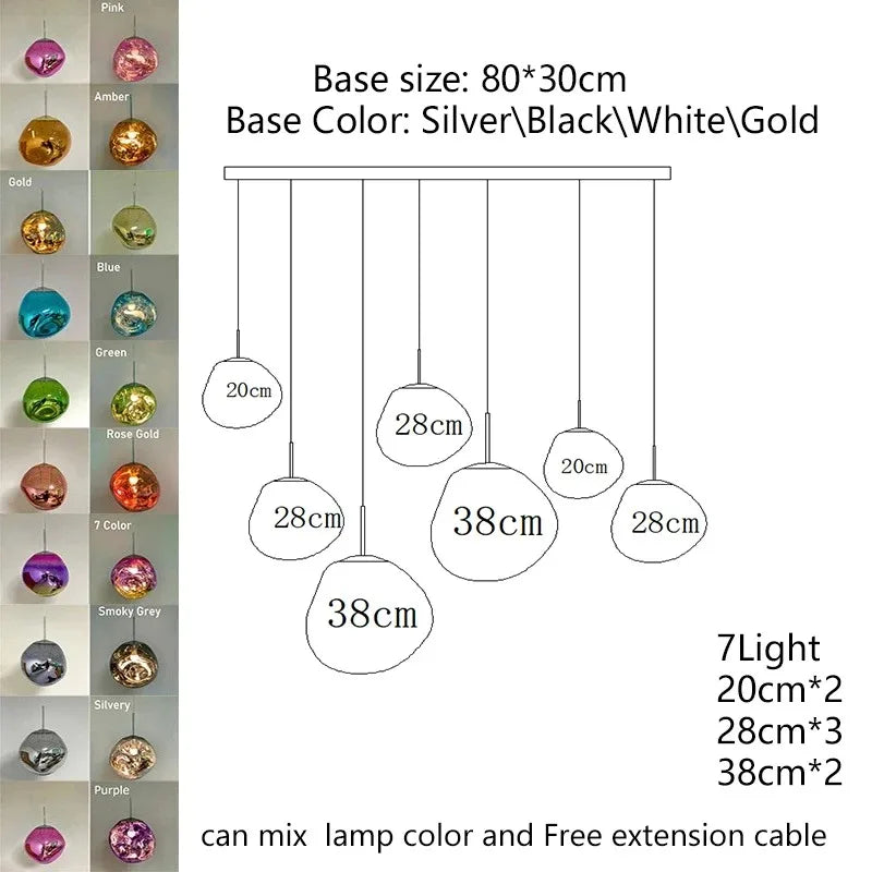 Nordic LED PVC Pendant Light Lava Home Decoration Living Room