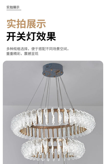 French light luxury living room chandelier duplex staircase bedroom dining room creative flower beauty salon lighting fixtures