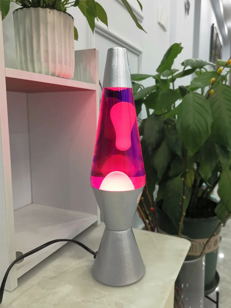 Lava Lamp Volcano Cone Bottle Floating Jellyfish Night Light
