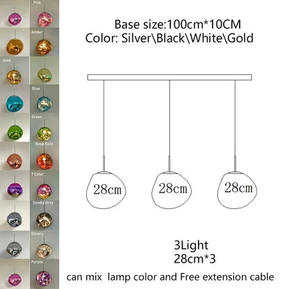 Nordic LED PVC Pendant Light Lava Home Decoration Living Room