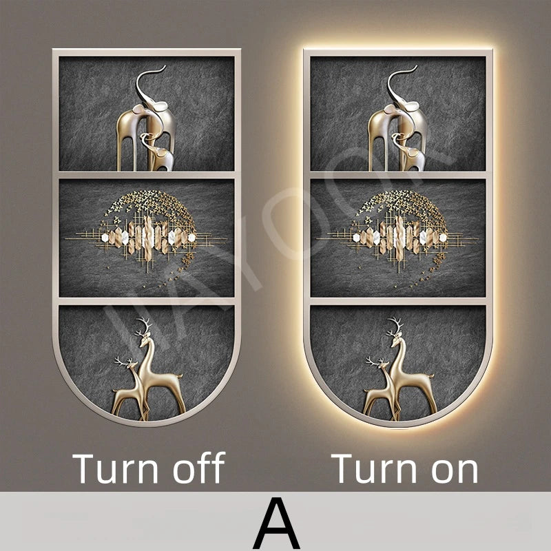 Living Room Entrance Painting Mural Light Elephant