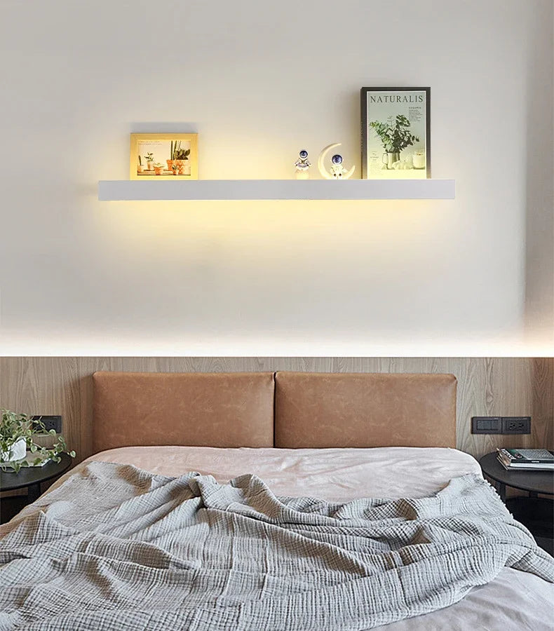 Bedroom Headboard Shelf Wall Light Nordic Modern Simple Long Strip Living Room Home Decor LED Lights Sofa Background Wall Lamp