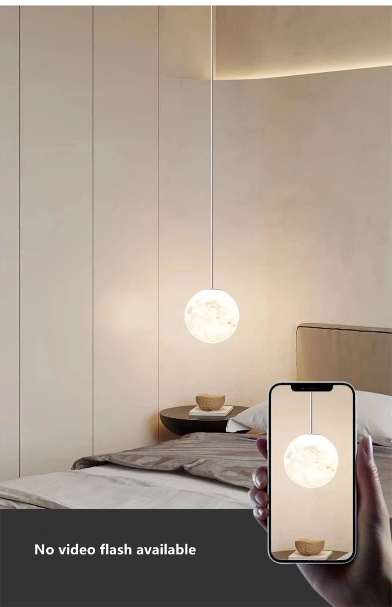 Bedside Pendant Lights Minimalist Modern TV Background Wall Light Lunar Astronaut Children&