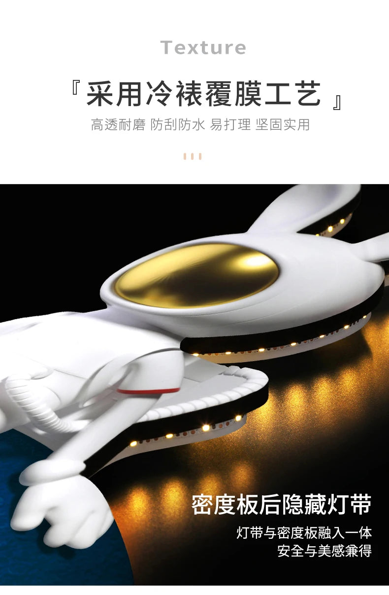 Mountain water living room light painting modern light luxury with led light creative high-end sofa background wall light painti
