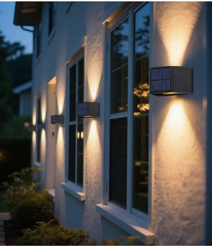 Outdoor Led Solar Light Dusk to Dawn Deck Light Garden Yard Decor Waterproof Wall Light for Garden Yard Porch Landscape Lighting