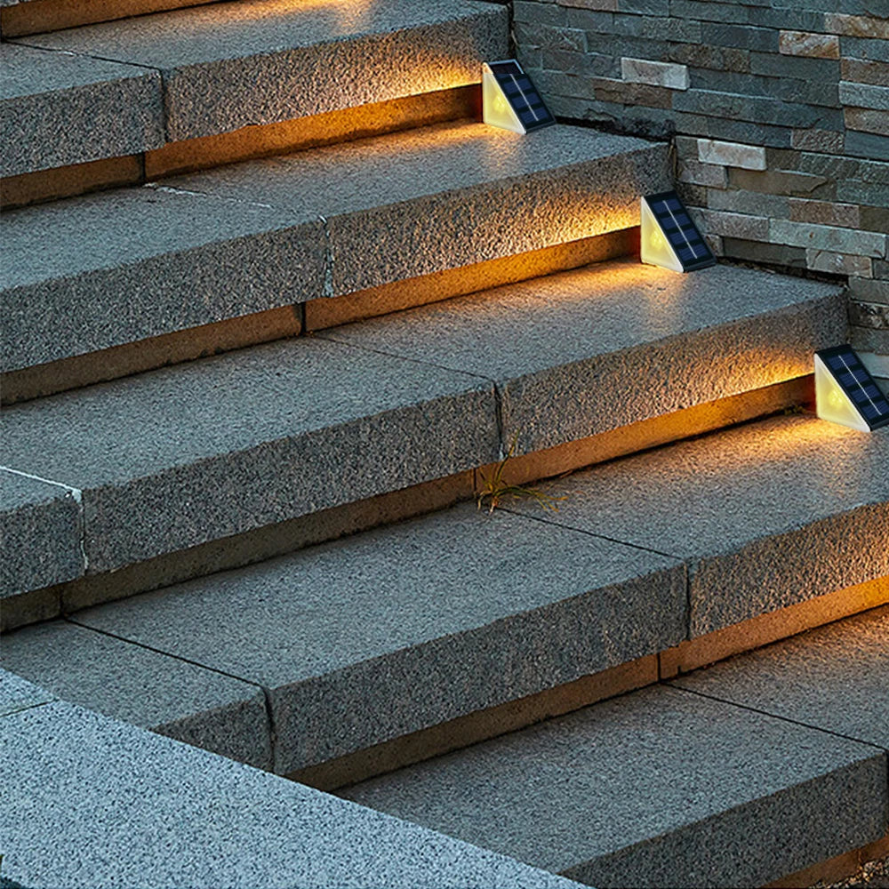 Outdoor Solar Step Lights, Warm White &amp; RGB