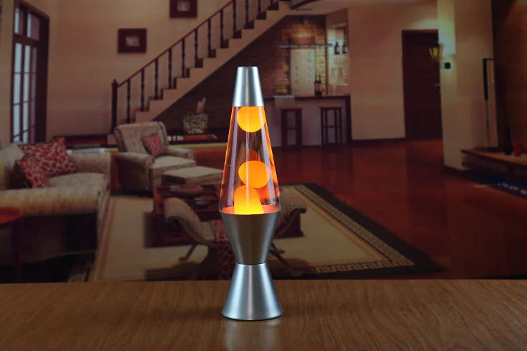 Lava Lamp Volcano Cone Bottle Floating Jellyfish Night Light