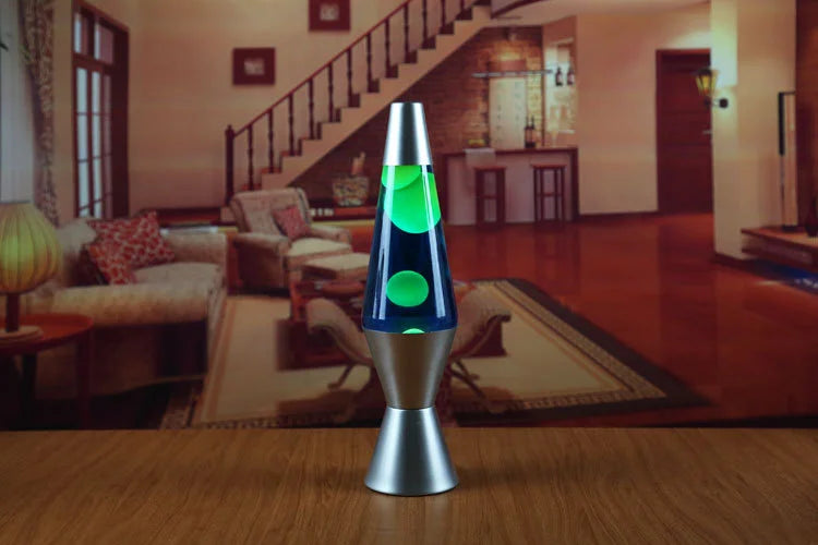 Lava Lamp Volcano Cone Bottle Floating Jellyfish Night Light