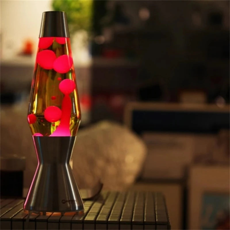 Lava Lamp Volcano Cone Bottle Floating Jellyfish Night Light